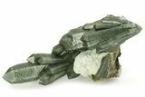 Green, Hedenbergite Included Quartz on Hedenbergite - Mongolia #226203-1